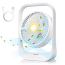 GAOMON Fan ND2 Rechargeable Desk Fan with Night Light - Black