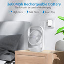 GAOMON Fan ND2 Rechargeable Desk Fan with Night Light - White
