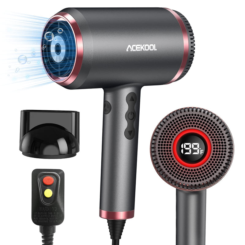 WHIZMAX Ionic Hair Dryer HB1 Blow Dryer with LED Display US Plug