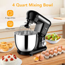 GAOMON Stand Mixer MC3 4QT 6 Speeds Tilt-Head Small Food Mixers US Plug