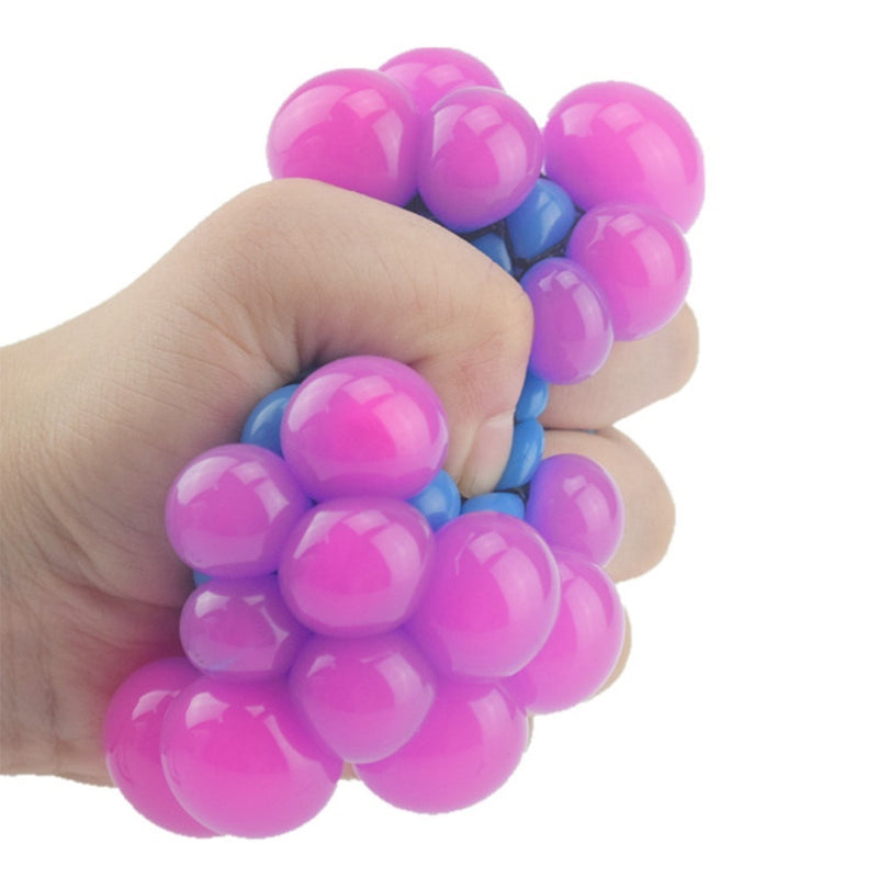 YIWA Soft Rubber Grape Ball Funny Relief Soothing Fidgets Toy Vent Toy Orange