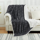 GAOMON Sherpa Fleece Soft Plush Jacquard Fluffy Throw Blanket Creamy White 60" x 80"