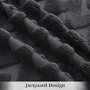 GAOMON Sherpa Fleece Soft Plush Jacquard Fluffy Throw Blanket Grey 60" x 80"