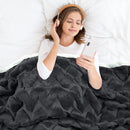 GAOMON Sherpa Fleece Soft Plush Jacquard Fluffy Throw Blanket Grey 50" x 60"