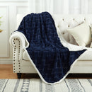 GAOMON Sherpa Fleece Soft Plush Jacquard Fluffy Throw Blanket Grey 50" x 60"