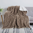 GAOMON Sherpa Fleece Soft Plush Jacquard Fluffy Throw Blanket Brown