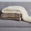 GAOMON Sherpa Fleece Soft Plush Jacquard Fluffy Throw Blanket Brown