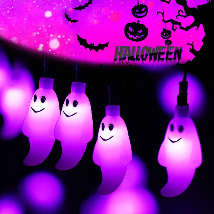 WHIZMAX LED Solar String Light Purple Bat Light for Halloween Party Decorations