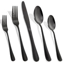 GAOMON 20 Piece S592 Stainless Steel Kitchen Flatware Set - Black