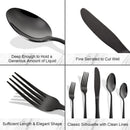 GAOMON 20 Piece S592 Stainless Steel Kitchen Flatware Set - Black