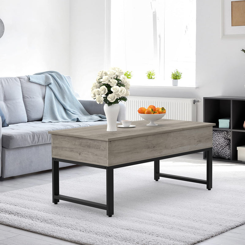WHIZMAX Lift Top Coffee Table with Hidden Storage - Grey