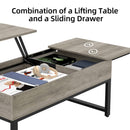 GAOMON Lift Top Coffee Table with Hidden Storage - Grey