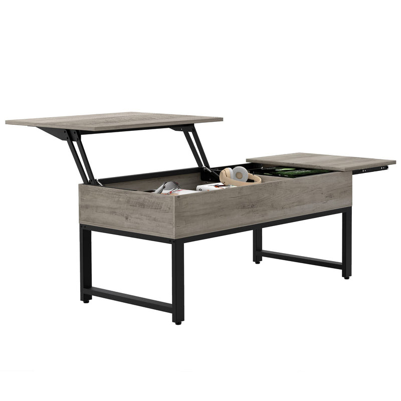 WHIZMAX Lift Top Coffee Table with Hidden Storage - Grey