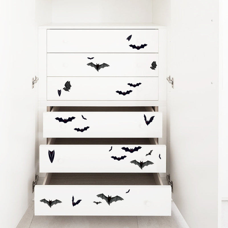 CYNDIE 10pcs Halloween Bat Pumpkin Print Electrostatic Stickers For Decoration