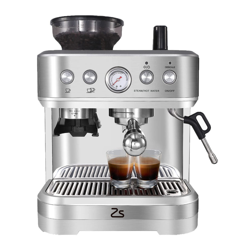 ZSTAR Espresso Machine with Milk Frother and Grinder 15 Bar Automatic Espresso Coffee Machine Coffee Maker