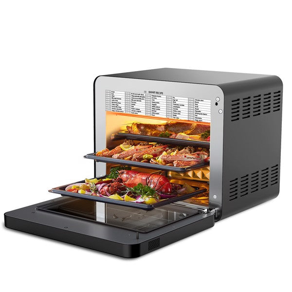 GEEK CHEF 26QT Air Fryer Toaster Oven with Rotisserie Steam Oven Oil-Free Frying