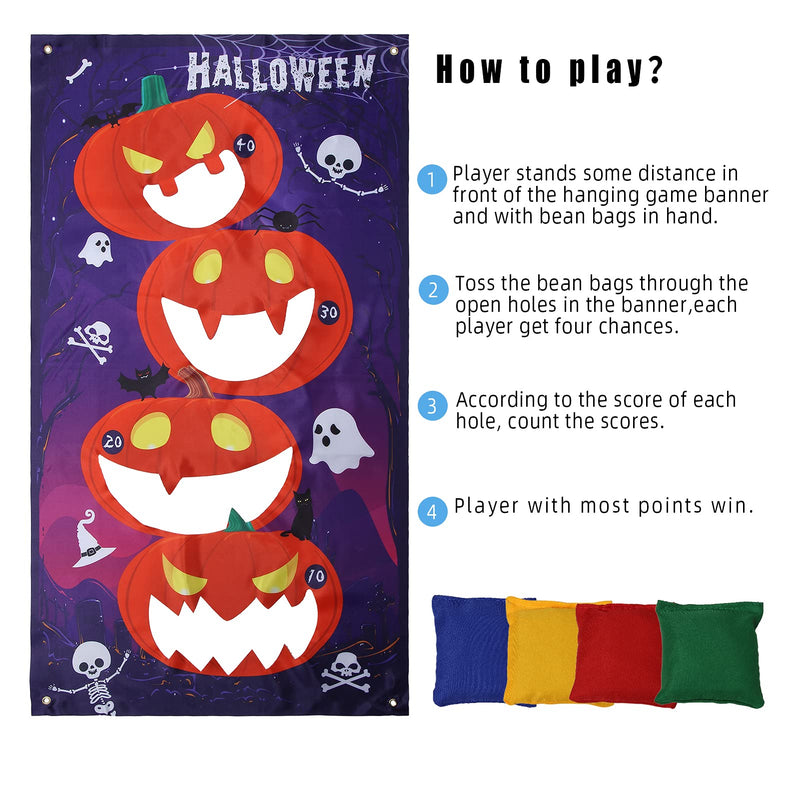 CYNDIE Halloween Toss Game Banner for Halloween Party Game