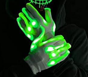 CYNDIE Halloween Mask 2 colors Scary LED Mask for Halloween Cosplay Costume with Gloves