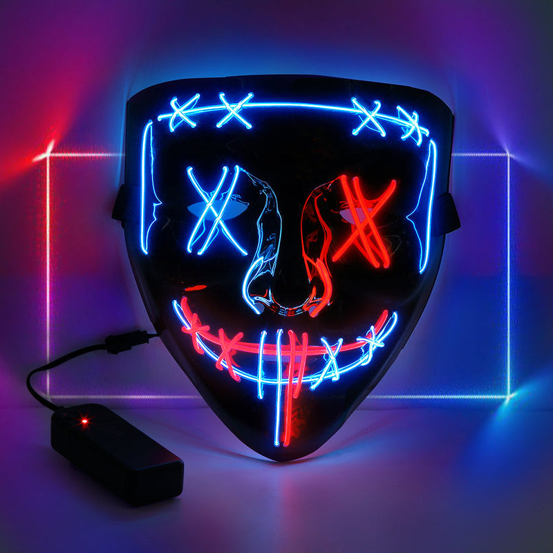 WHIZMAX Halloween Mask 2 colors Scary LED Mask for Halloween Cosplay Costume