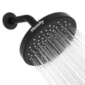 HOSSLLY Rainfall Shower Head High Pressure 360° Adjustable - Matte Black