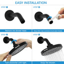GAOMON Rainfall Shower Head High Pressure 360° Adjustable - Matte Black