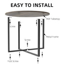 GAOMON 60CM Round Coffee Table Industrial Design - Grey