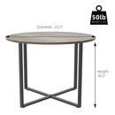 GAOMON 60CM Round Coffee Table Industrial Design - Grey