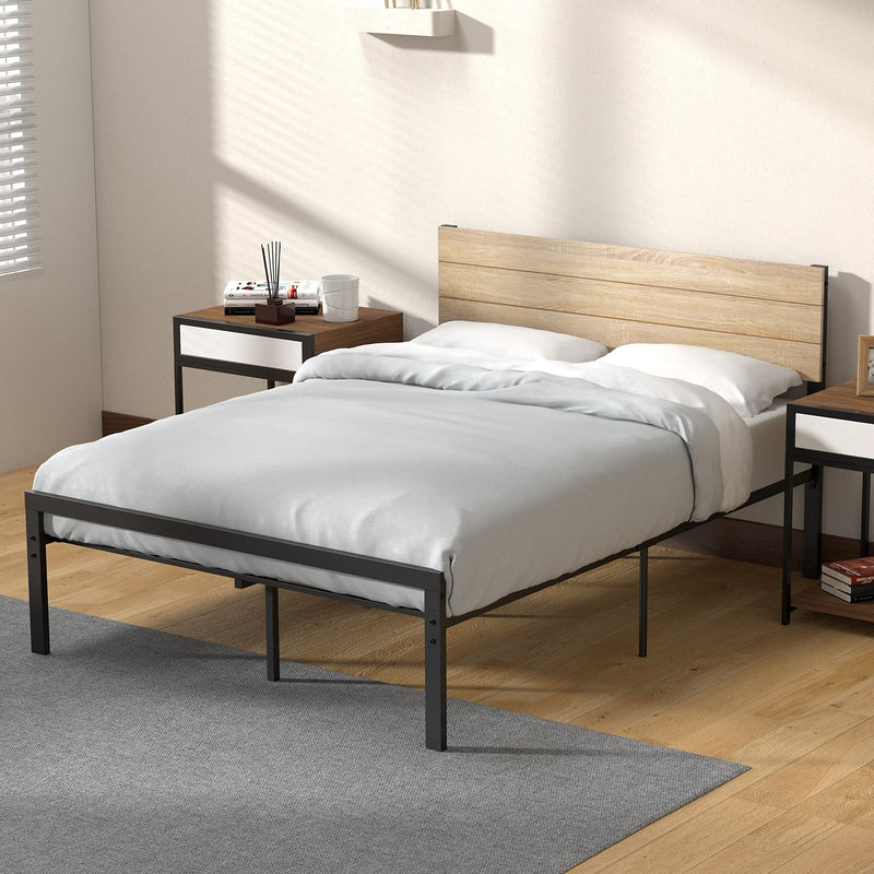 IDEALHOUSE Full Size Bed Frame with Wood Headboard