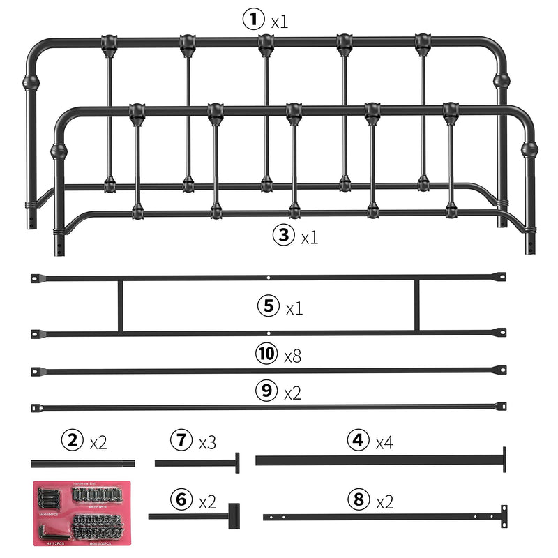 IDEALHOUSE Full Size Metal Bed Frame Platform Bed