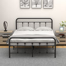 GAOMON Full Size Metal Bed Frame with Victorian Headboard