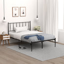 GAOMON Full Size Metal Platform Bed Frame with Upholstered Headboard