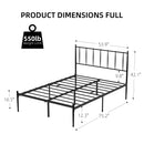 GAOMON Full Size Metal Platform Bed Frame with Headboard