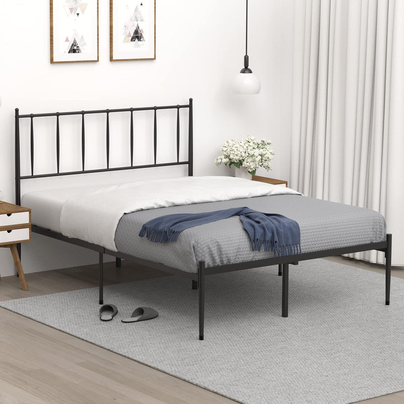 IDEALHOUSE Full Size Metal Platform Bed Frame with Headboard