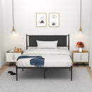 GAOMON Queen Size Metal Platform Bed Frame with Upholstered Headboard