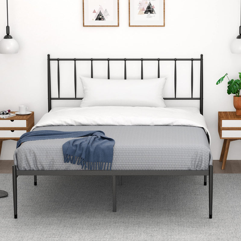 IDEALHOUSE Queen Size Metal Platform Bed Frame with Headboard