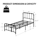 GAOMON Twin Size Metal Bed Frame Platform Bed