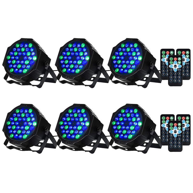 LITAKE 6Pcs 36 LED Party Lights Colorful 7 Modes Stage Lights