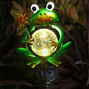 GAOMON Metal Frog Garden Decor Solar Lights Outdoor Lights