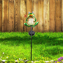 GAOMON Metal Frog Garden Decor Solar Lights Outdoor Lights