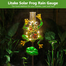 GAOMON Metal Solar Frog Rain Gauge Outdoor Decorative