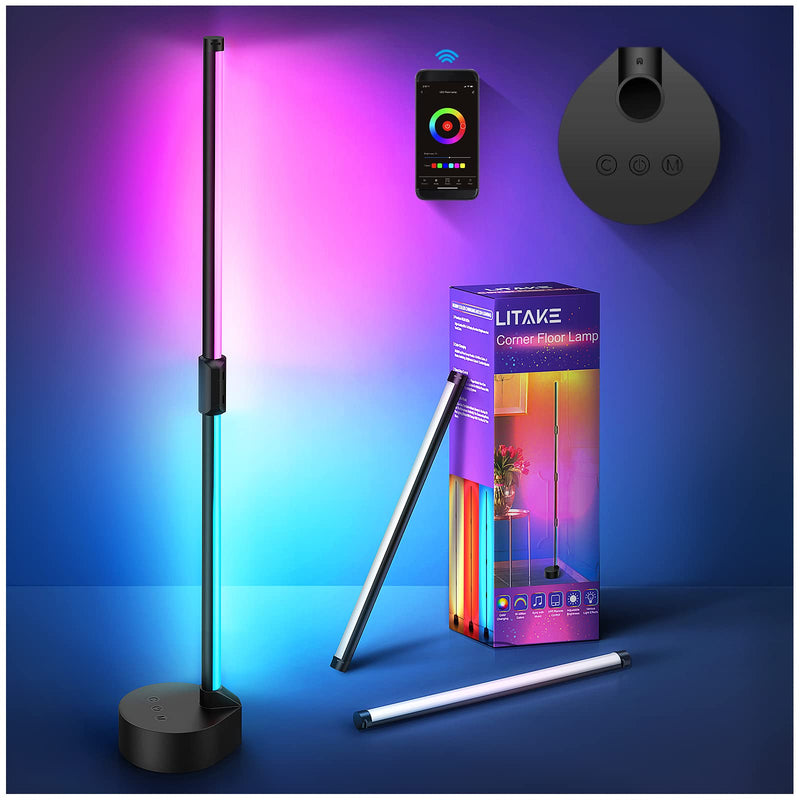 LITAKE RGB LED Corner Floor Lamp 16 Million Color Smart Corner Light