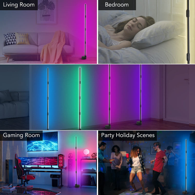 LITAKE RGB LED Corner Floor Lamp 16 Million Color Smart Corner Light