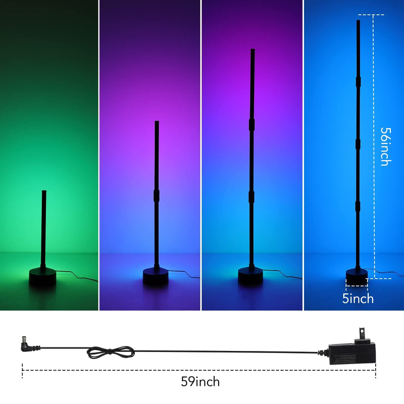 LITAKE RGB LED Corner Floor Lamp 16 Million Color Smart Corner Light