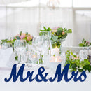 GAOMON 1 Set Wooden Mr And Mrs Letter Ornament Wedding Props Sea Blue