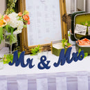 GAOMON 1 Set Wooden Mr And Mrs Letter Ornament Wedding Props Sea Blue