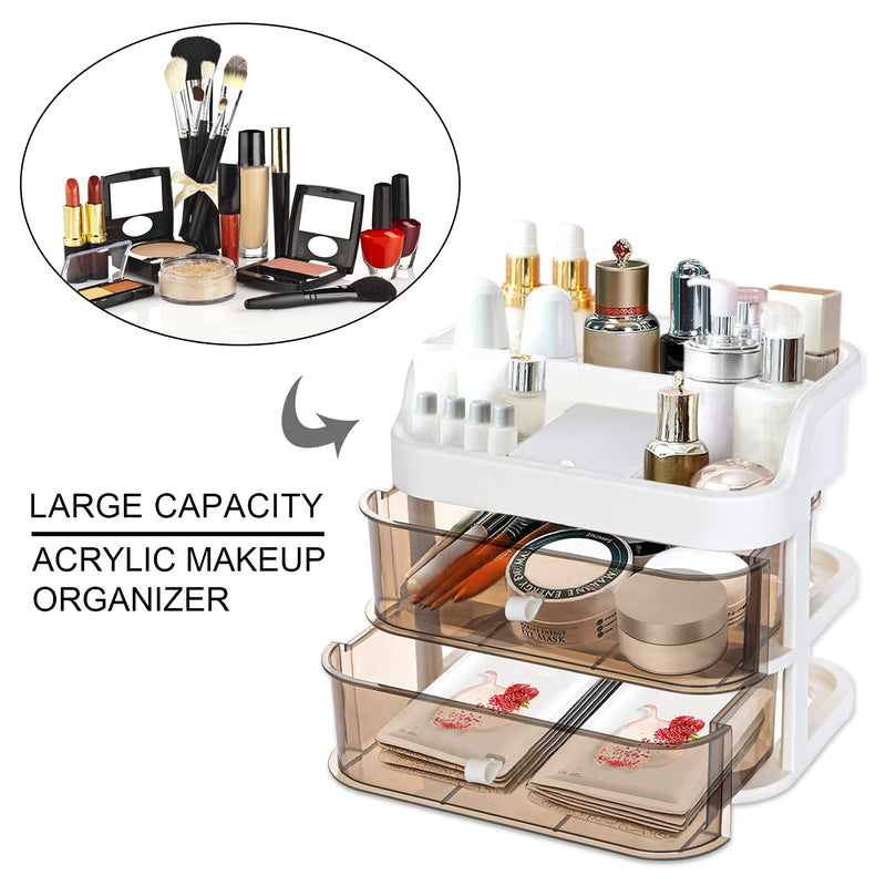 SHININGLOVE Makeup Organizer with 2 Drawers