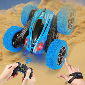 WHIZMAX RC Stunt Car Watch Gesture Sensor Car 4WD 360¡ã Rotating Car Blue