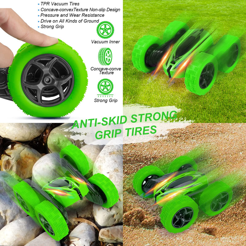 THINKMAX 2Pack RC Stunt Car Watch Gesture Sensor Car Blue+Green