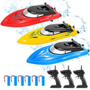 GAOMON 3PACK 10km/H 2.4G High Speed Remote Control Boats (Blue+Yellow+Red)