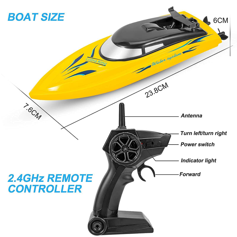 THINKMAX 2PACK 10km/H 2.4G High Speed Remote Control Boats Blue+Yellow